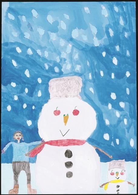 雪だるま つくったよ